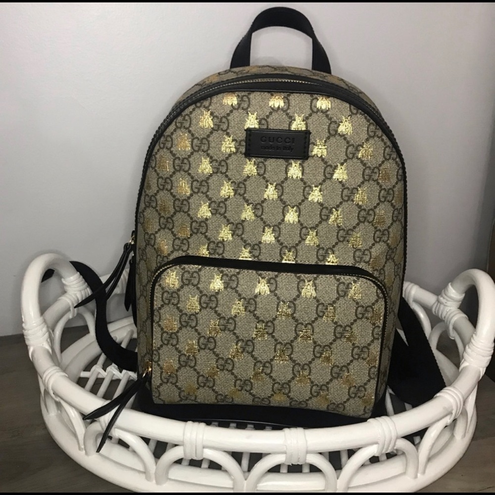 Gucci gold bee backpack